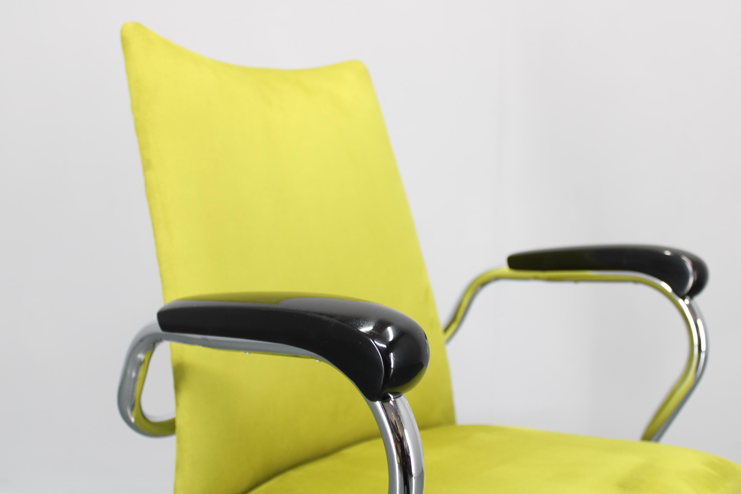 Late 20th Century 1970s German Tubular Armchair or Desk Chair, Restored For Sale