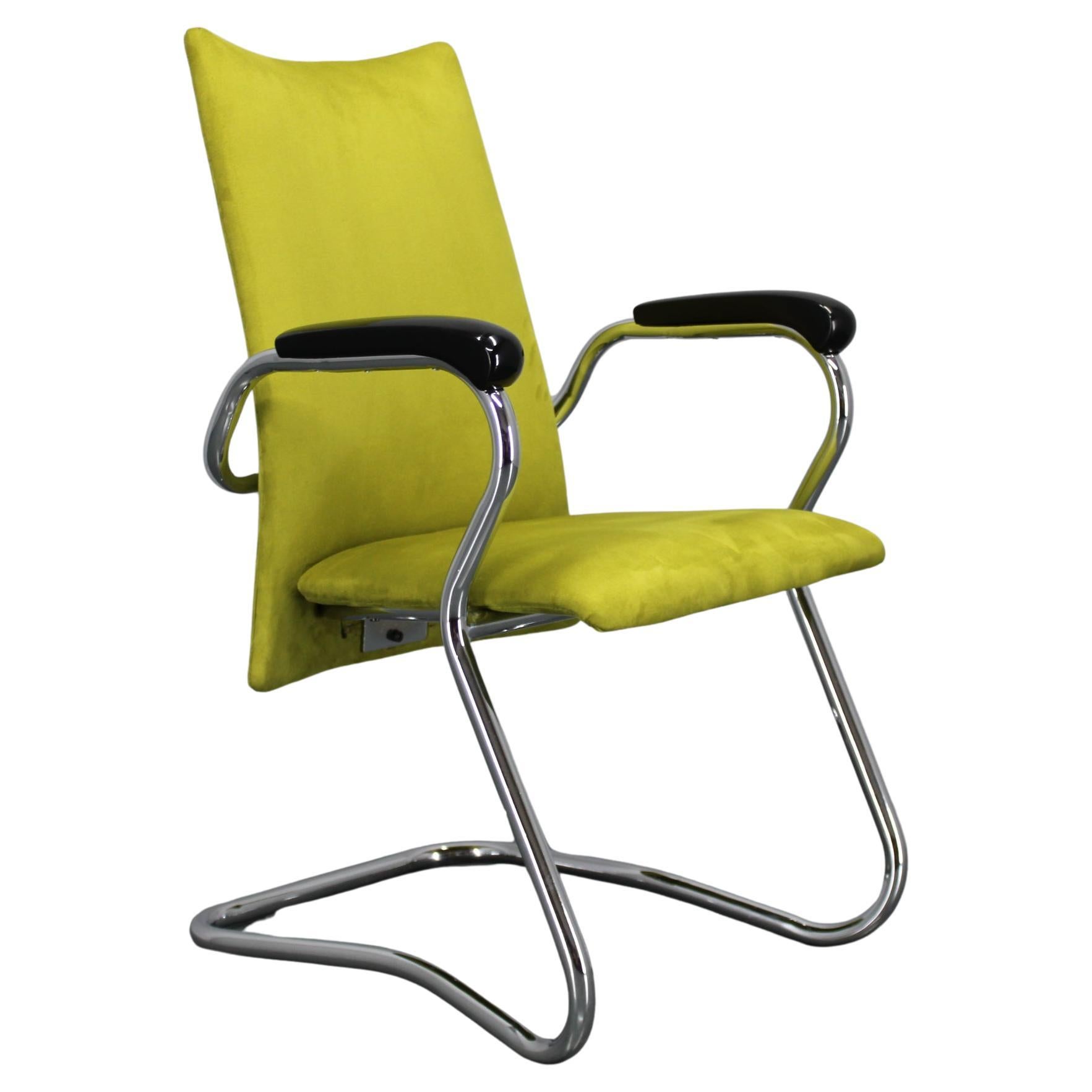 1970s German Tubular Armchair or Desk Chair, Restored
