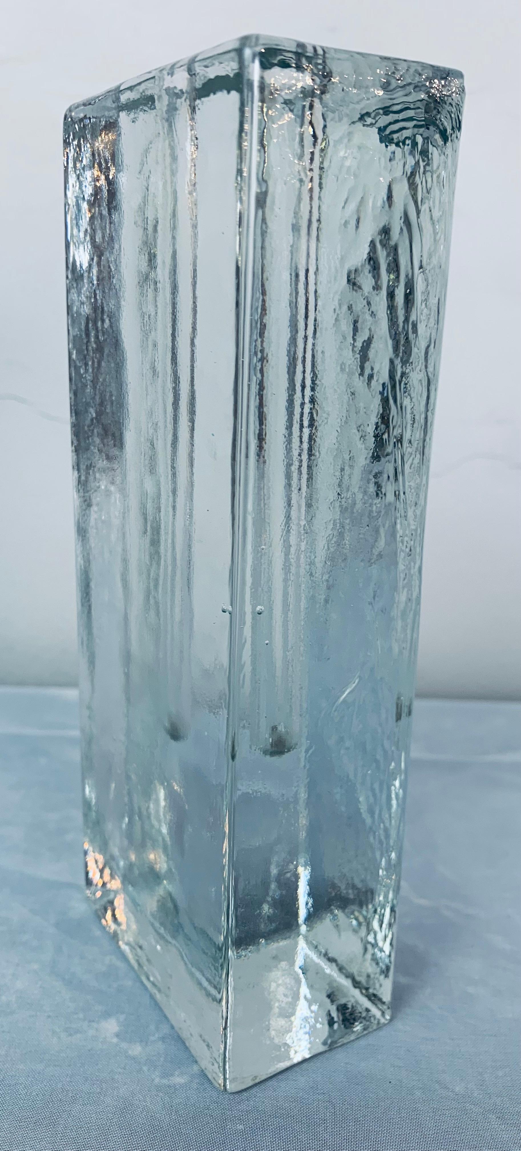 Mid-Century Modern 1970s German Wiesenthal Solifleur Bud Block Rectangular Glass Vase - Klaus Breit