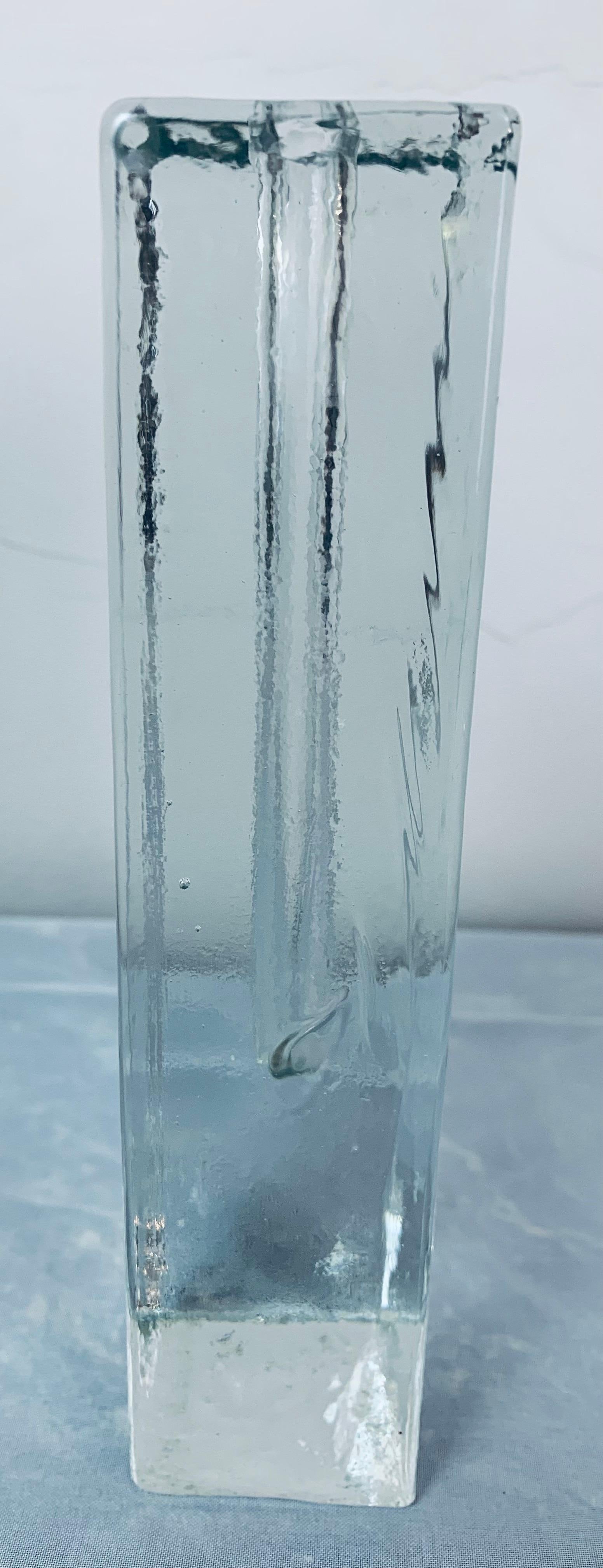 1970s German Wiesenthal Solifleur Bud Block Rectangular Glass Vase - Klaus Breit 1
