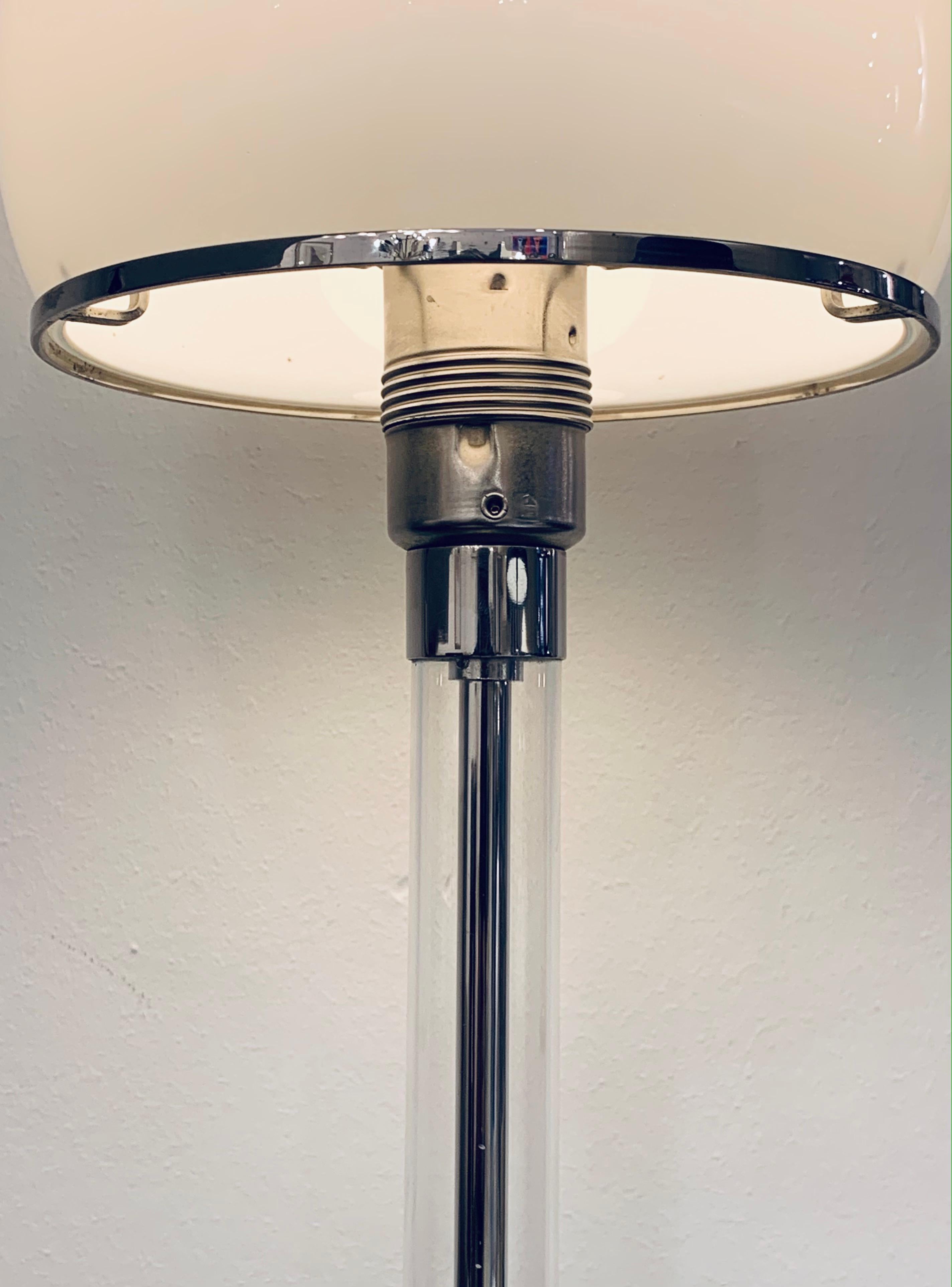 1970s German Wilhelm Wagenfeld WG 24 Opal Glass Domed Table Lamp for Tecnolumen 3