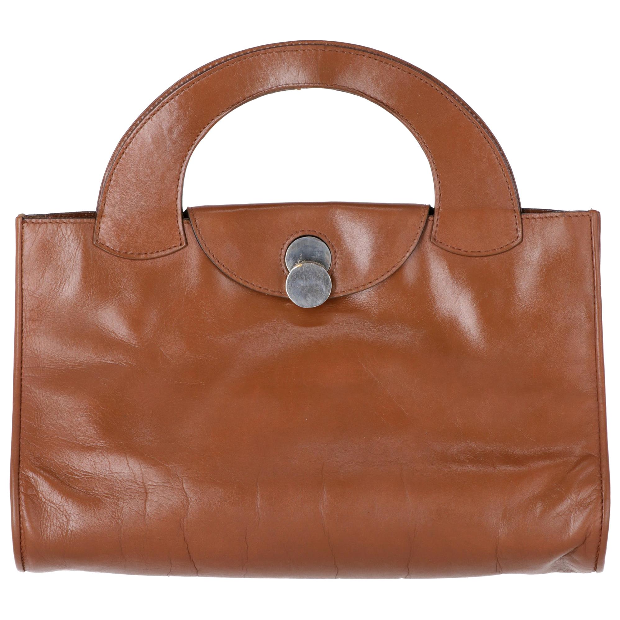 1970s Gherardini Brown Leather Bag