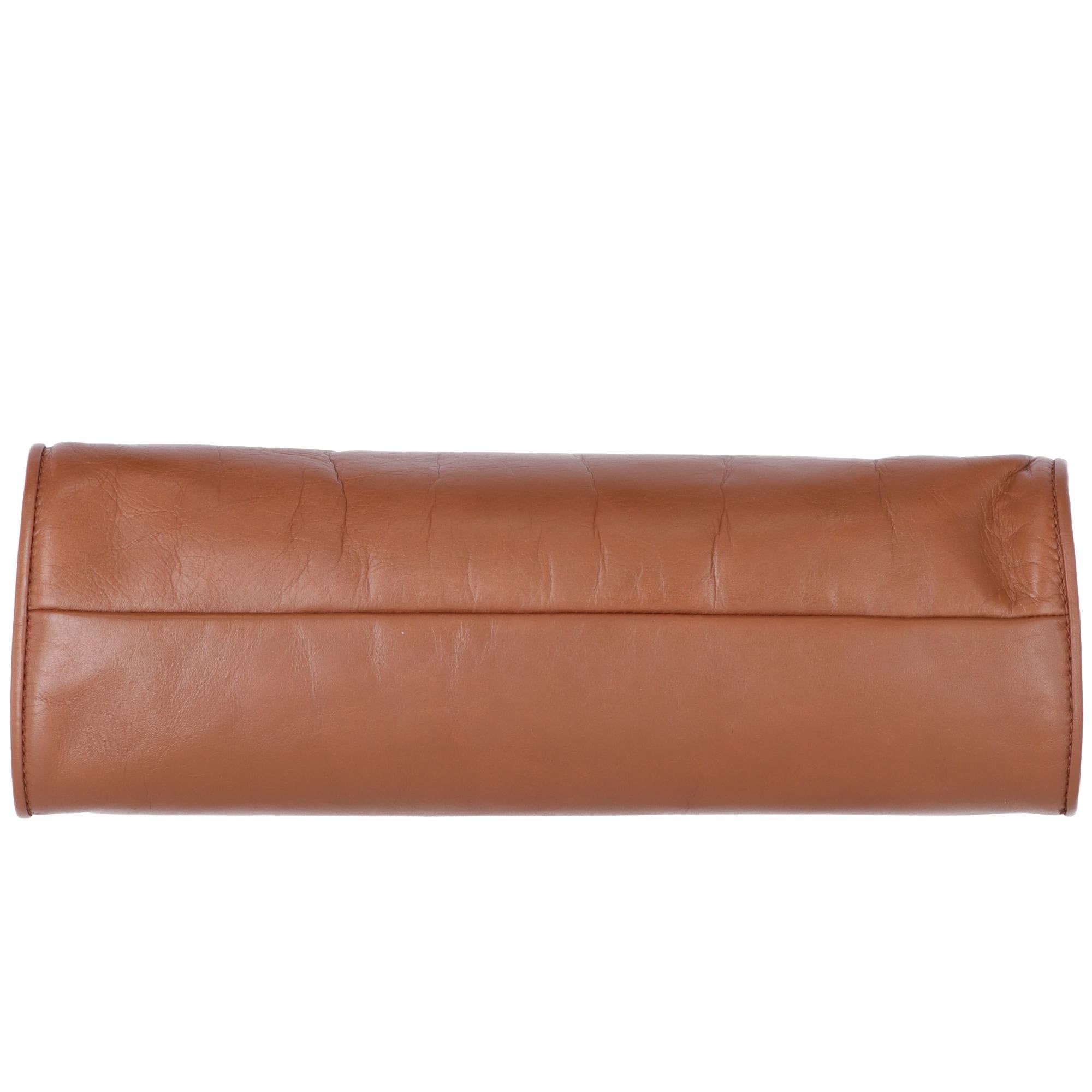 1970s Gherardini Vintage bolso de cuero marrón en Bueno estado para la venta en Lugo (RA), IT