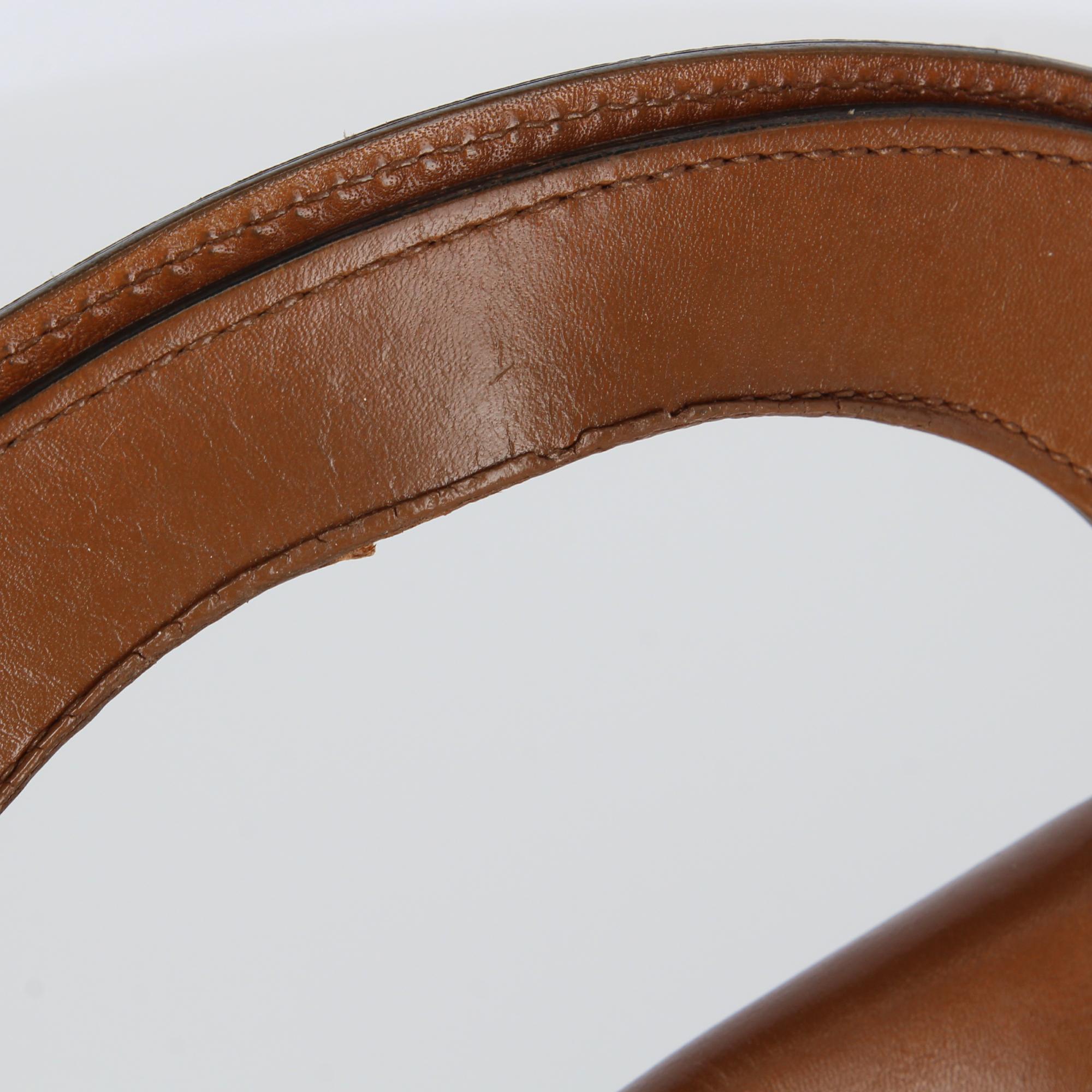 De las mujeres 1970s Gherardini Vintage bolso de cuero marrón en venta