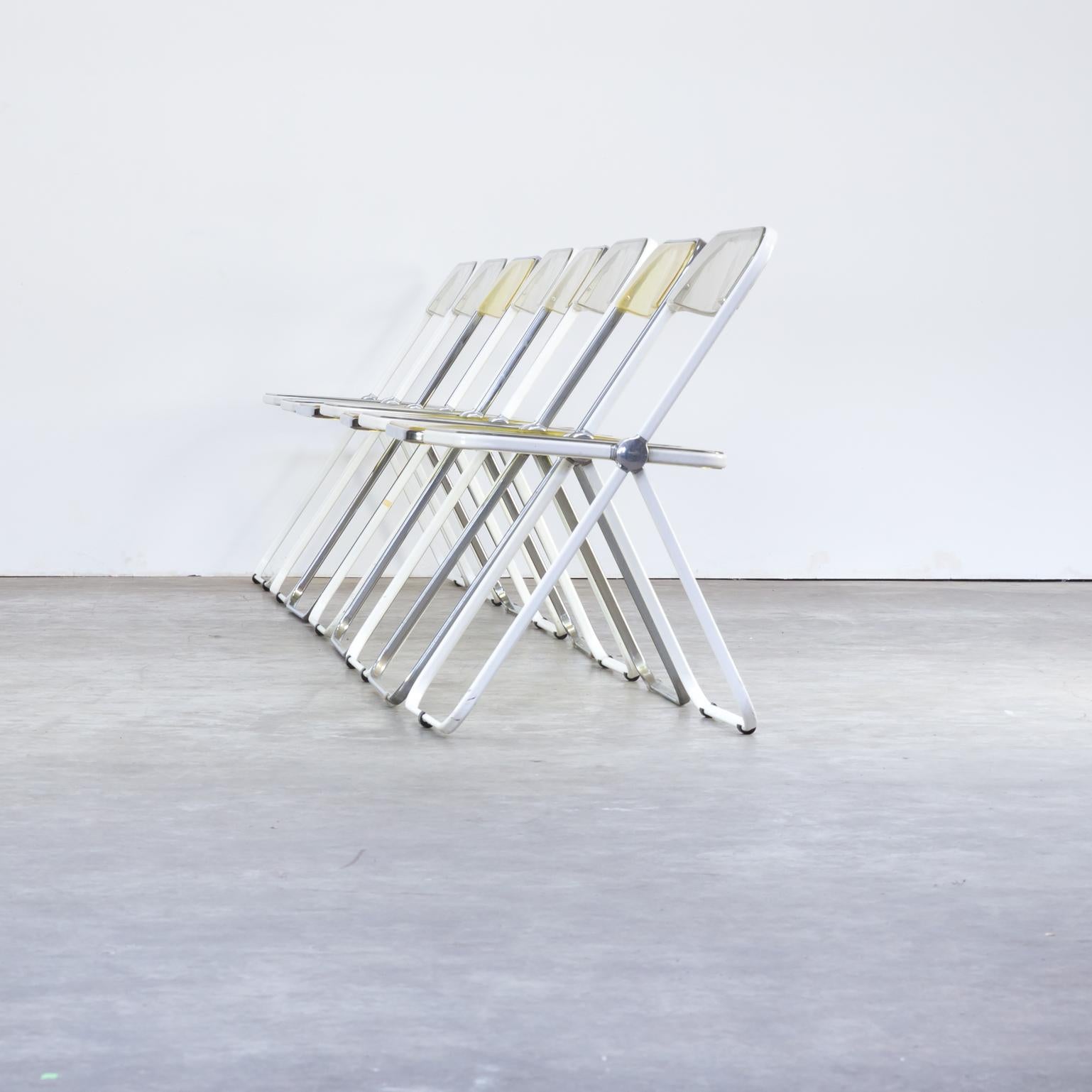 Italian 1970s Giancarlo Piretti Folding Chair for Castelli Set of 8 For Sale