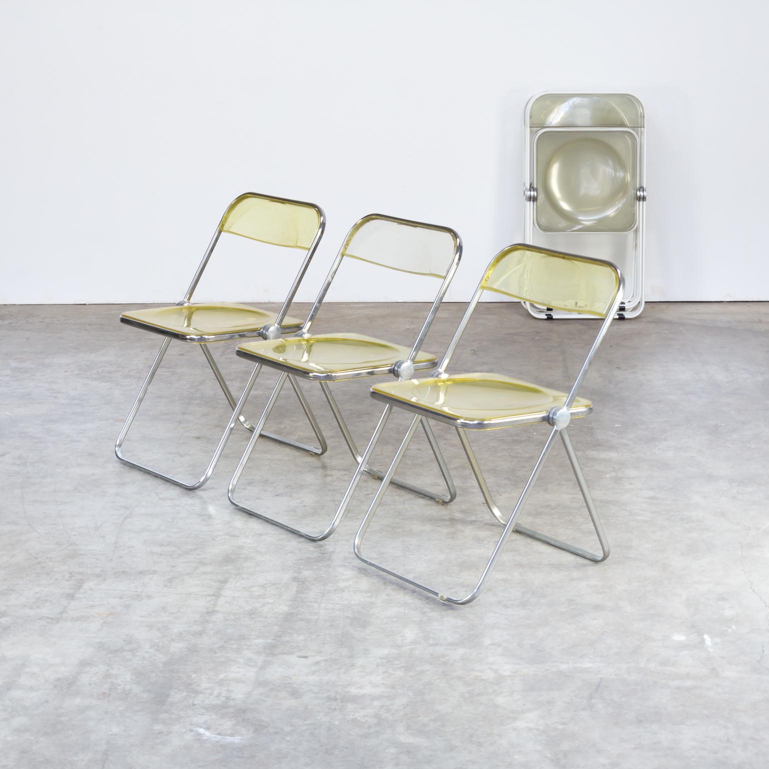 1970s Giancarlo Piretti Folding Chair for Castelli Set of 8 For Sale 1