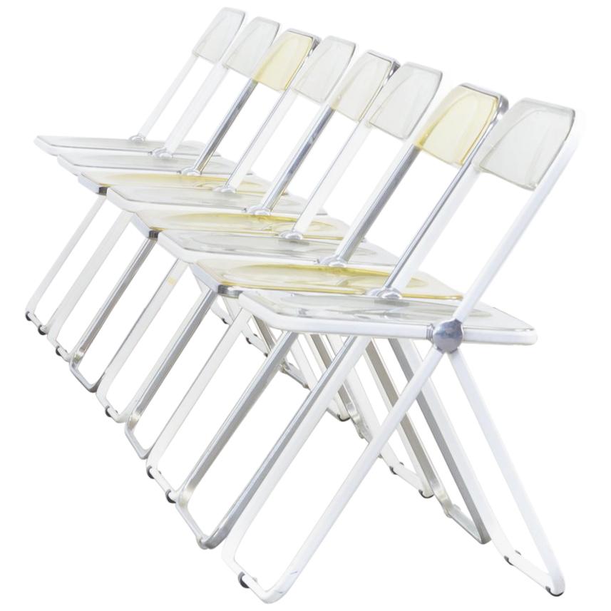 1970s Giancarlo Piretti Folding Chair for Castelli Set of 8 For Sale