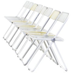 1970s Giancarlo Piretti Folding Chair for Castelli Set of 8