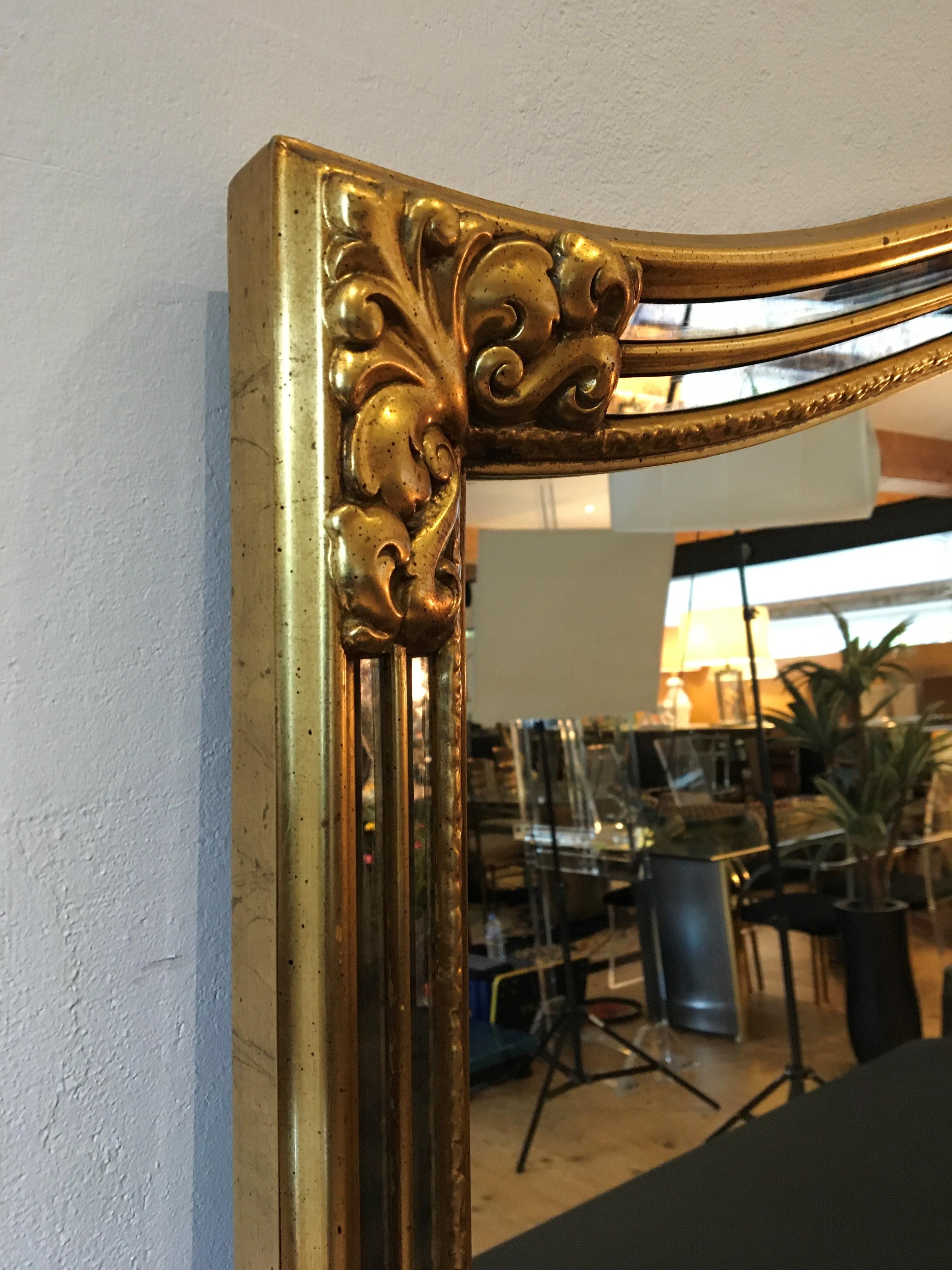 1970s Gilded Wall Mirror by Deknudt In Good Condition In Antwerp, BE