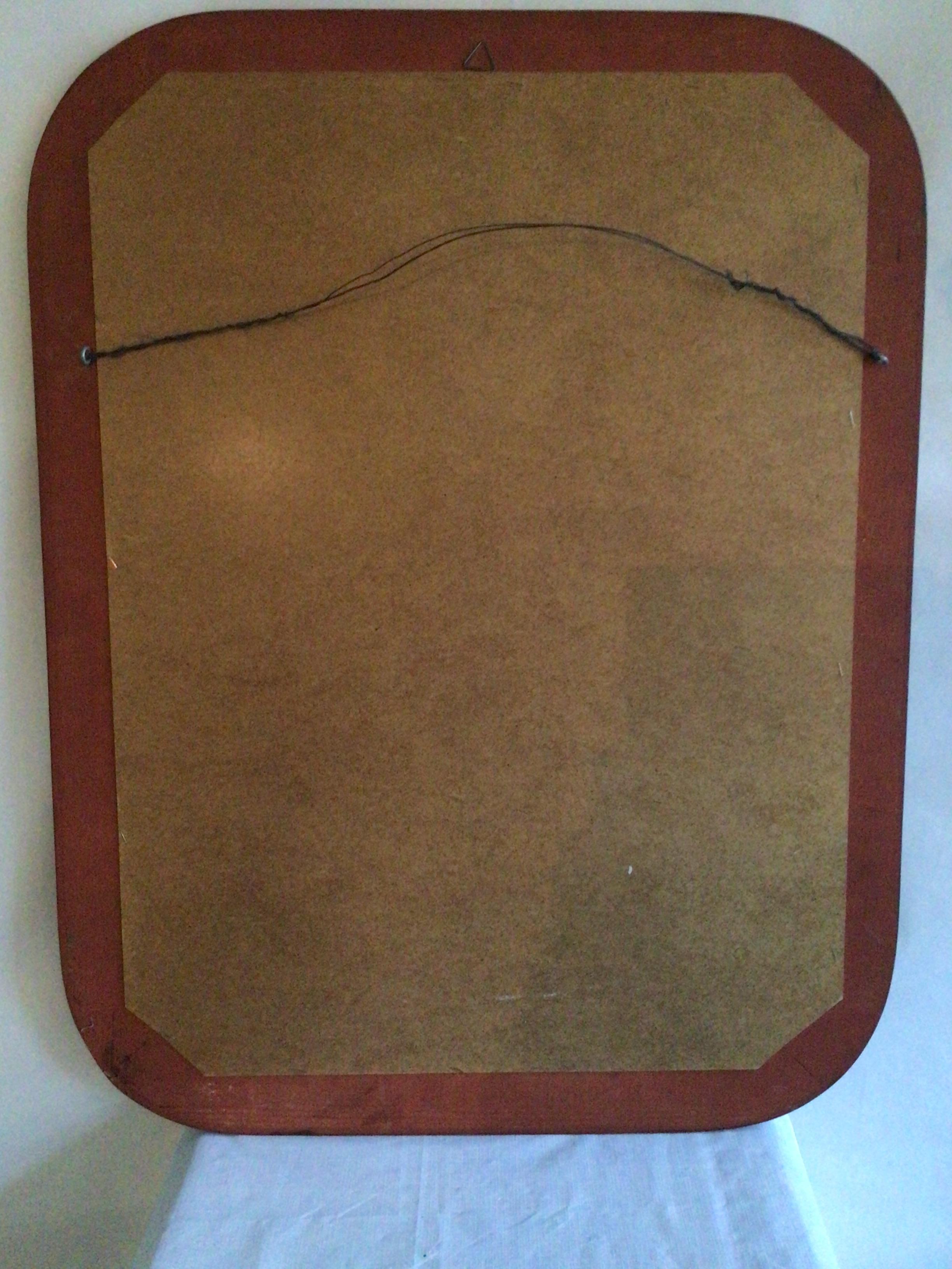 1970s Gilt and Silver Leaf Wood Wall Mirror With Beveled Glass For Sale 3