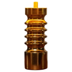 1970s Gilt Ceramic Table Lamp in Brutalist Style by Dümler and Breiden Germany