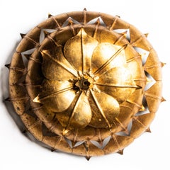 Empotrable de metal dorado de los años 70 al estilo de Hans Kögl