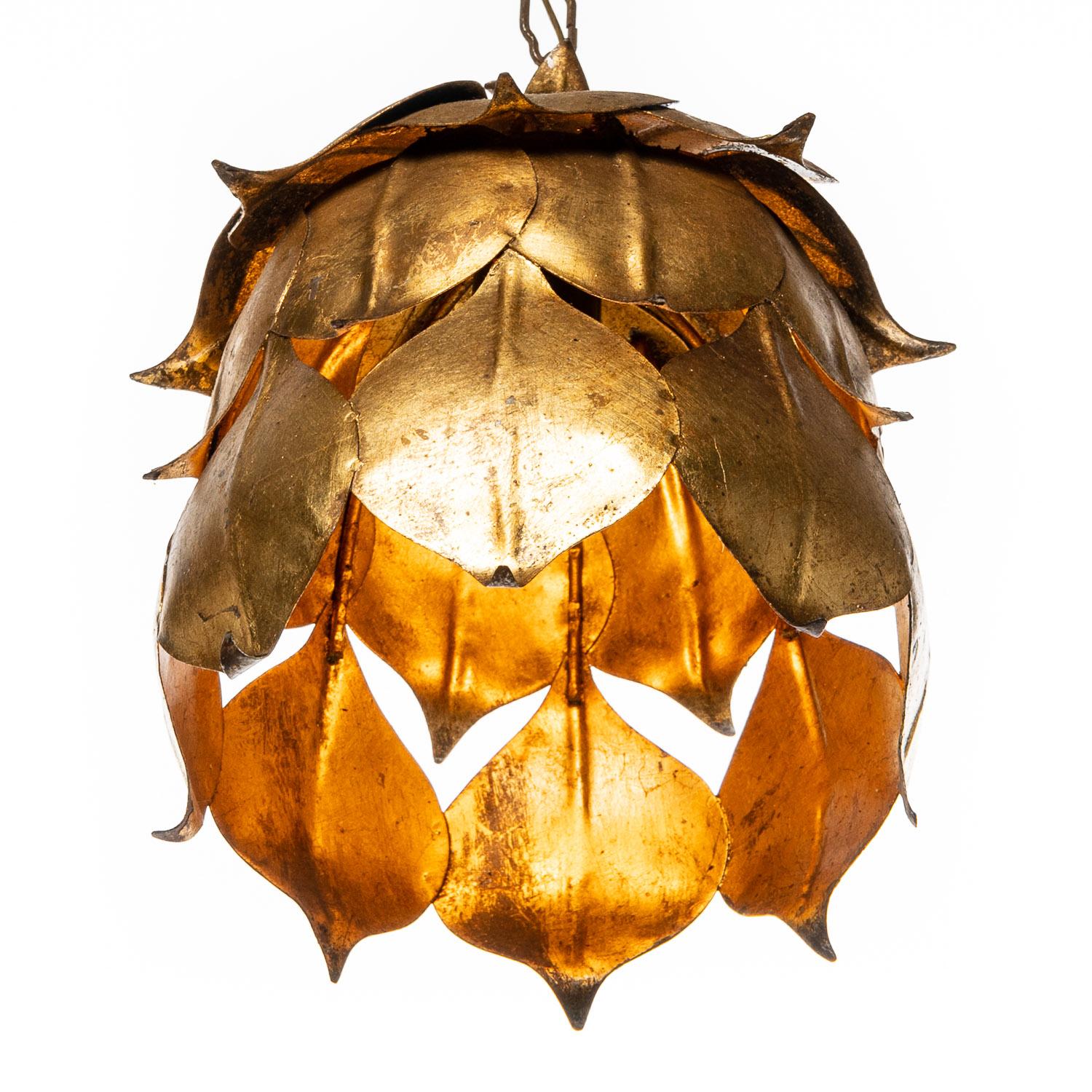 1970s, Gilt Metal Flush Mount in the Style of Hans Kögl For Sale 1