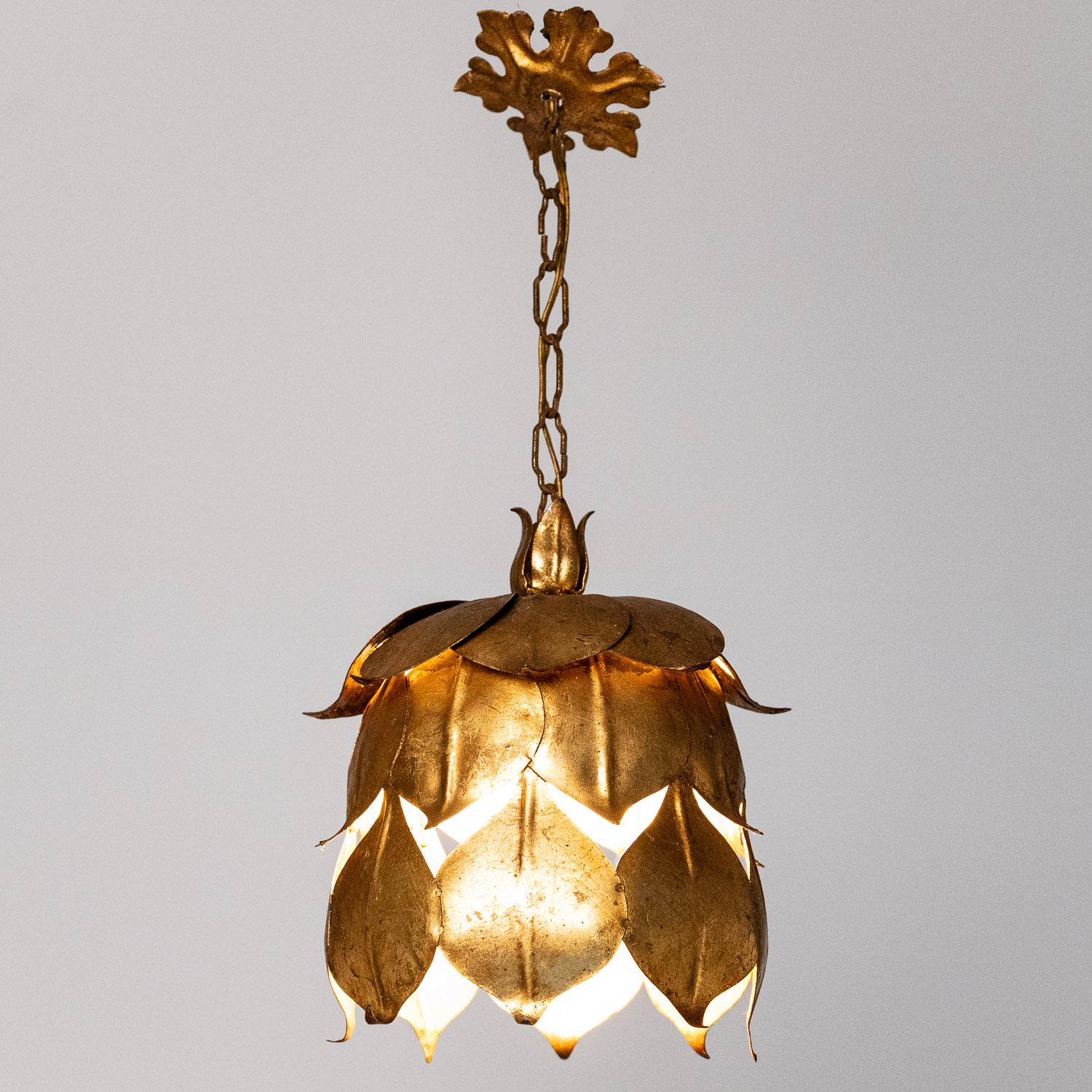 1970s, Gilt Metal Flush Mount in the Style of Hans Kögl For Sale 3