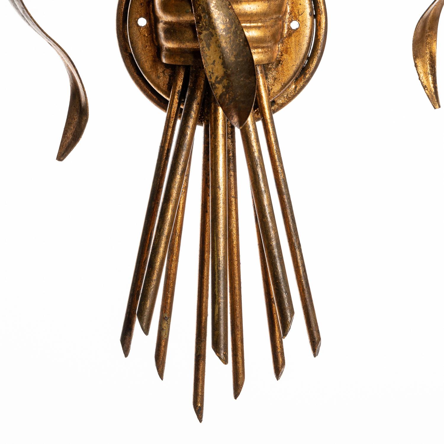 1970s Gilt Metal Wall Light Attributed to Hans Kögl For Sale 1