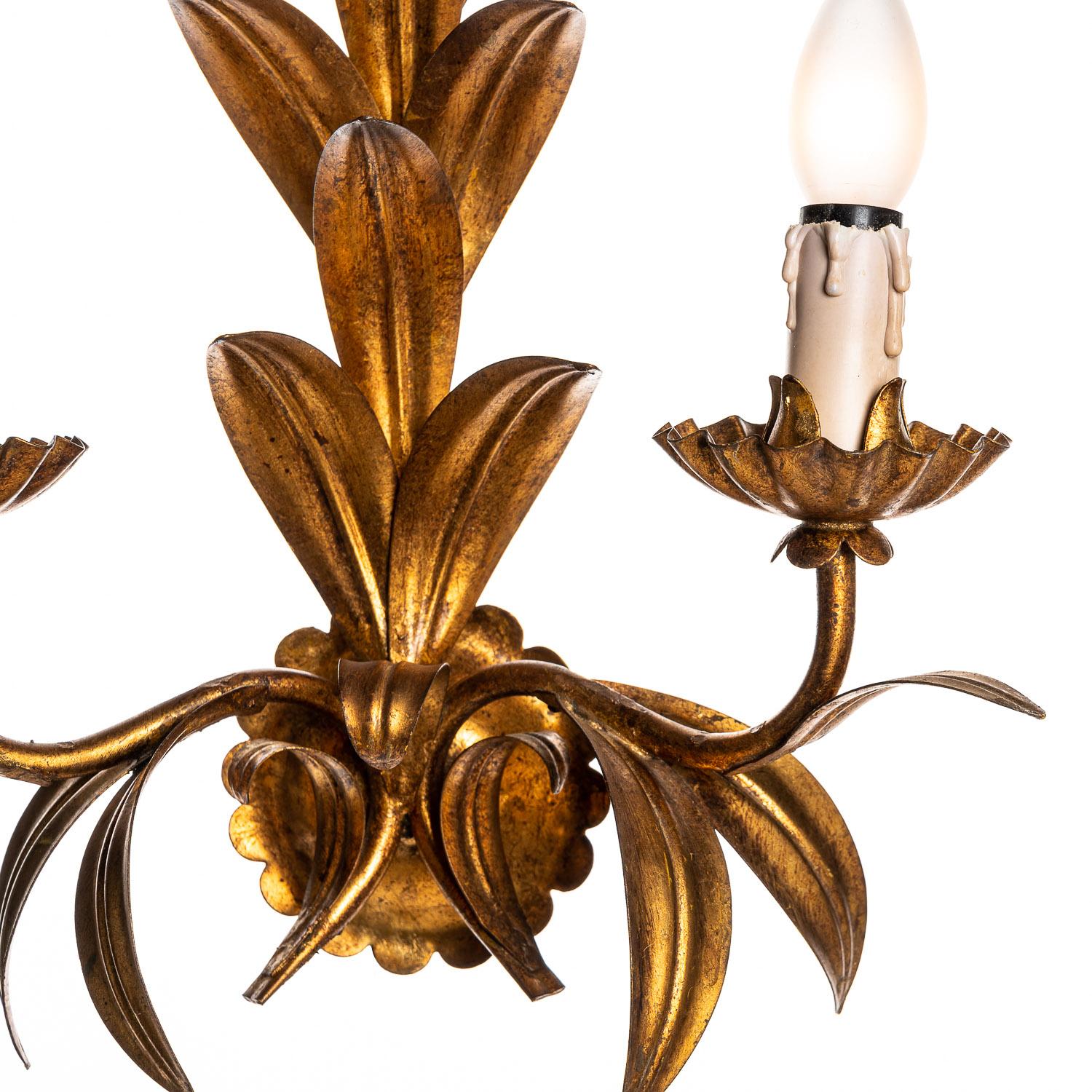 1970s Gilt Metal Wall Light by Hans Kögl For Sale 2