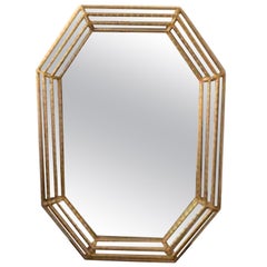 1970's Gilt Wood Octagonal Mirror in the Style of La Barge