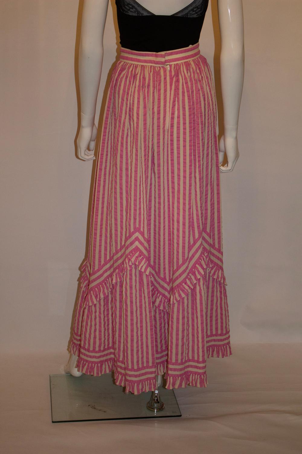 Gina Fratini anni '70 Gonna a righe bianche e rosa In condizioni buone in vendita a London, GB