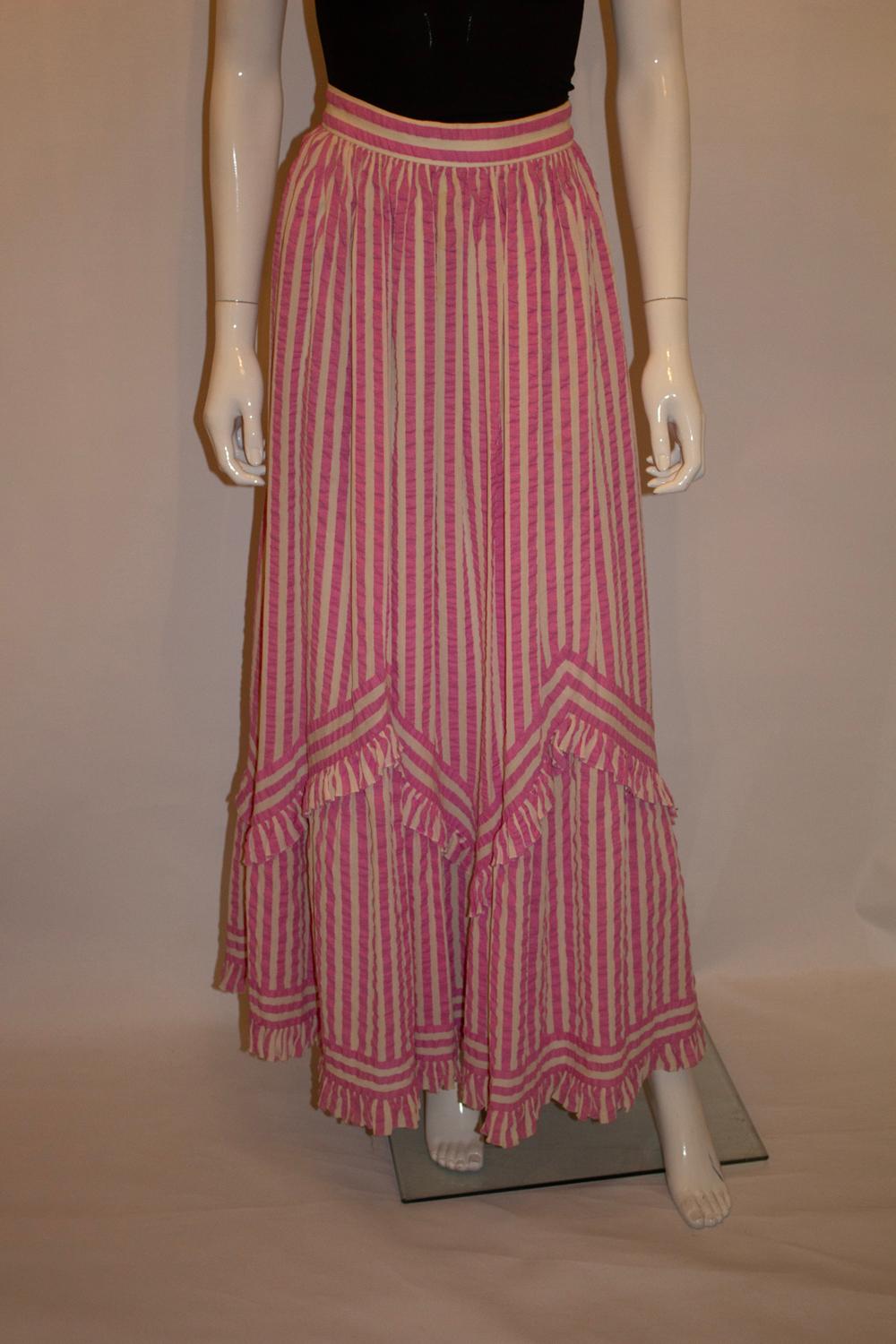 Donna Gina Fratini anni '70 Gonna a righe bianche e rosa in vendita