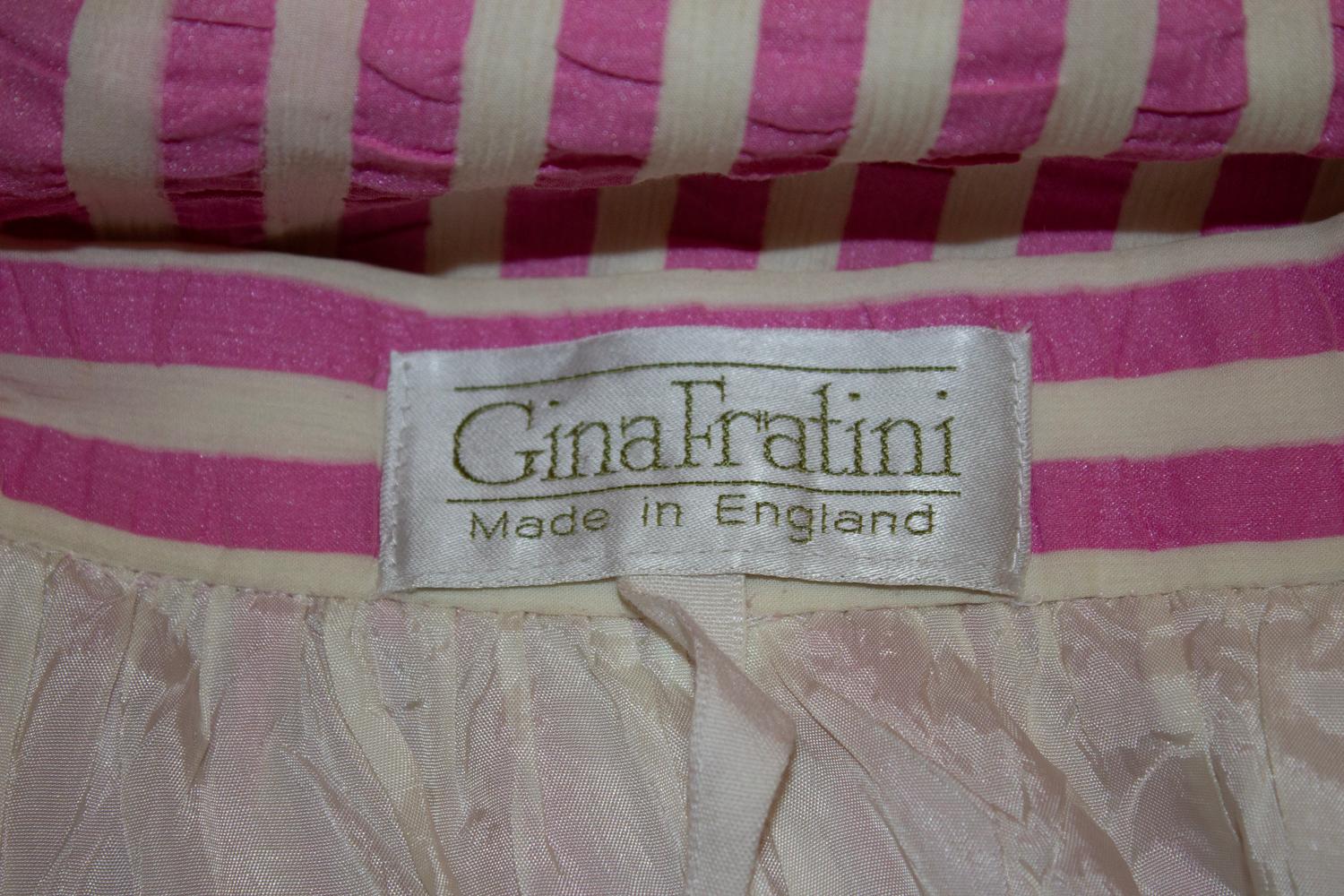 Gina Fratini anni '70 Gonna a righe bianche e rosa in vendita 3