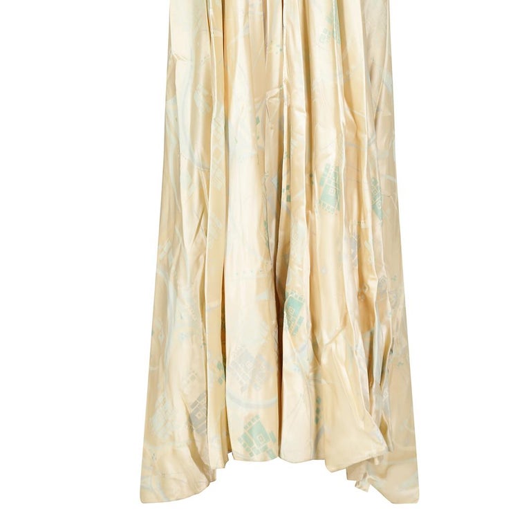 1970s Gina Fratini Romantic Satin Maxi Dress In Excellent Condition For Sale In London, GB