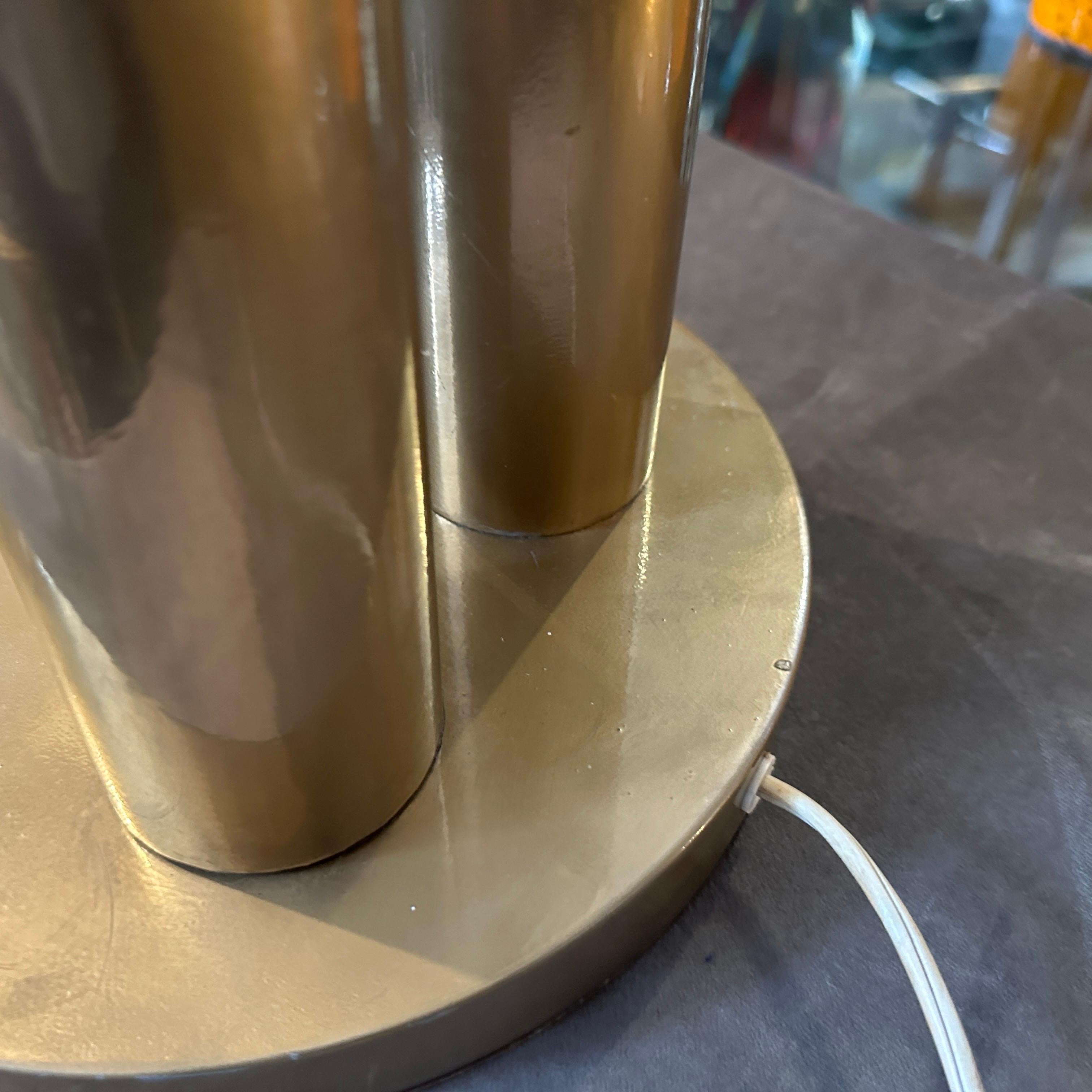Lampe de bureau italienne en métal doré de style Gio Ponti, mi-siècle moderne, années 1970 en vente 4