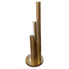 Lampada da tavolo italiana in metallo dorato stile Mid-Century Modern di Gio Ponti degli anni '70