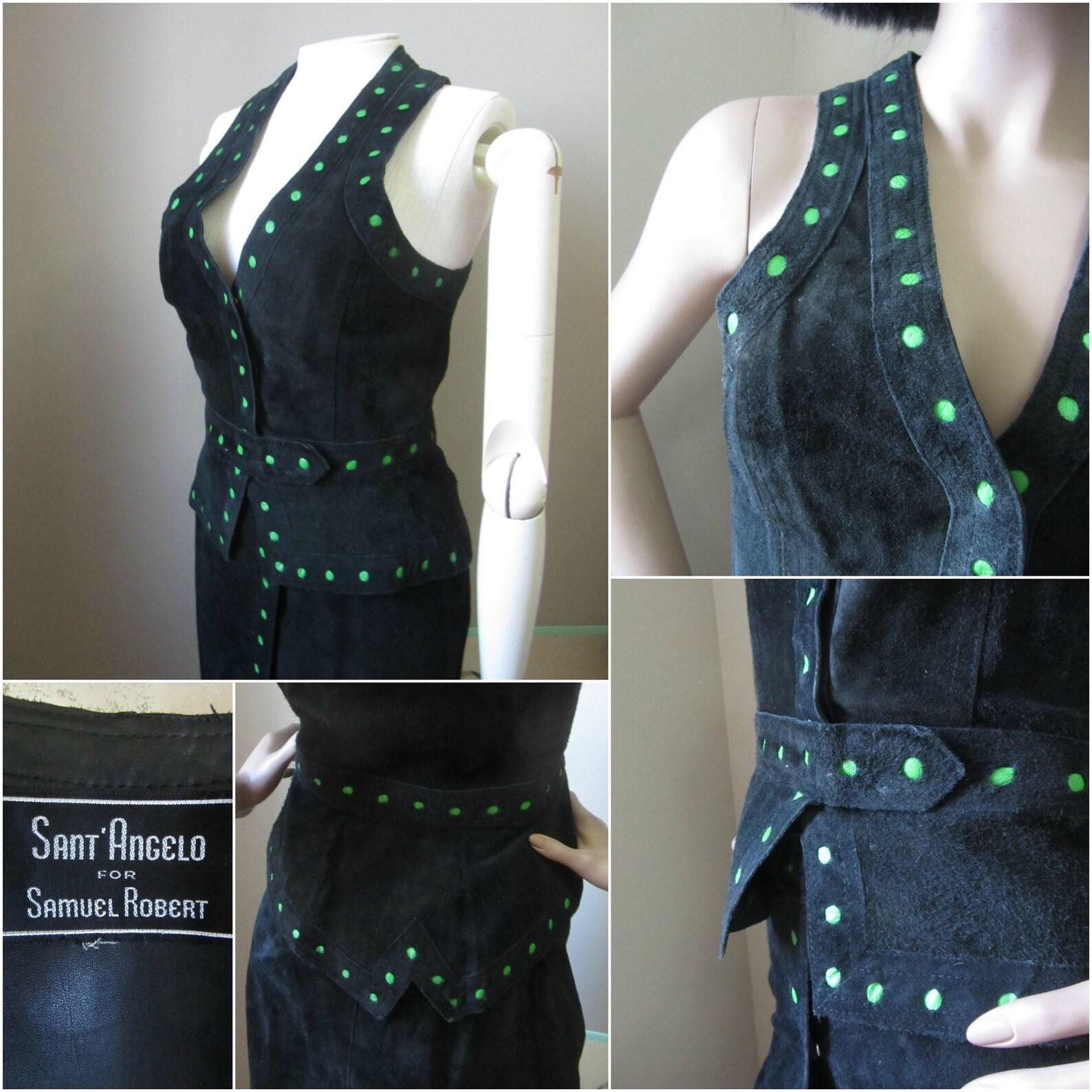 1970s Giorgio di Sant Angelo Suede Vest and Skirt Ensemble For Sale 5