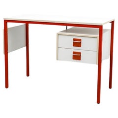 1970's Gispen Style Orange and White Industrial Children's Desk