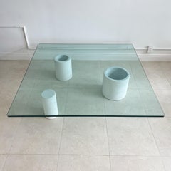 1970's Giulio Lazzotti "One of Three Designs" White Carrara Marble Coffee Table