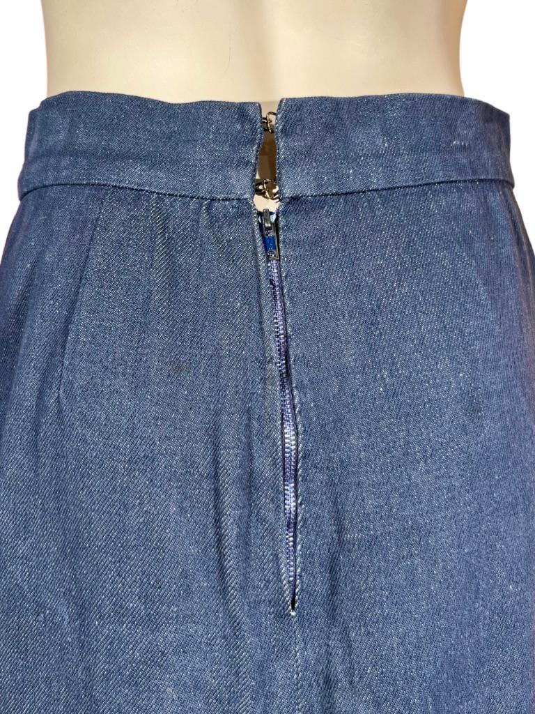 Women's 1970’s Givenchy Blue Denim Long Maxi Skirt for Bergdorf Goodman