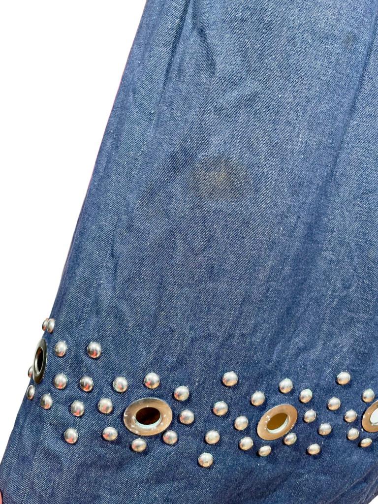 1970’s Givenchy Blue Denim Long Maxi Skirt for Bergdorf Goodman 3