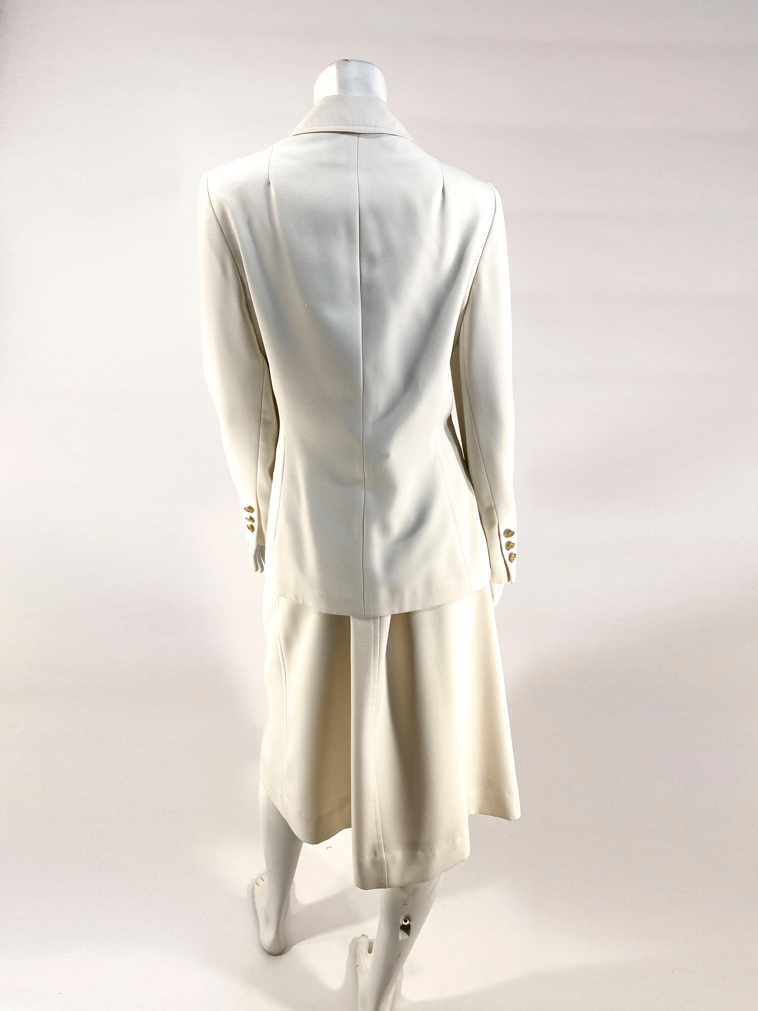 Gray 1970s Givenchy Cream Sports Suit