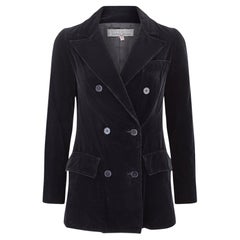 1970 Givenchy Nouvelle Boutique Veste double boutonnage en velours noir
