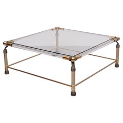 1970’s Glamorous Hollywood Regency  Glass, Brass & Acrylic Coffee Table