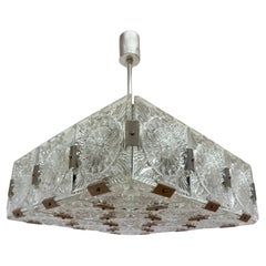 Ciondolo in vetro e cromo degli anni 
70 di Kamenicky Senov, Cecoslovacchia