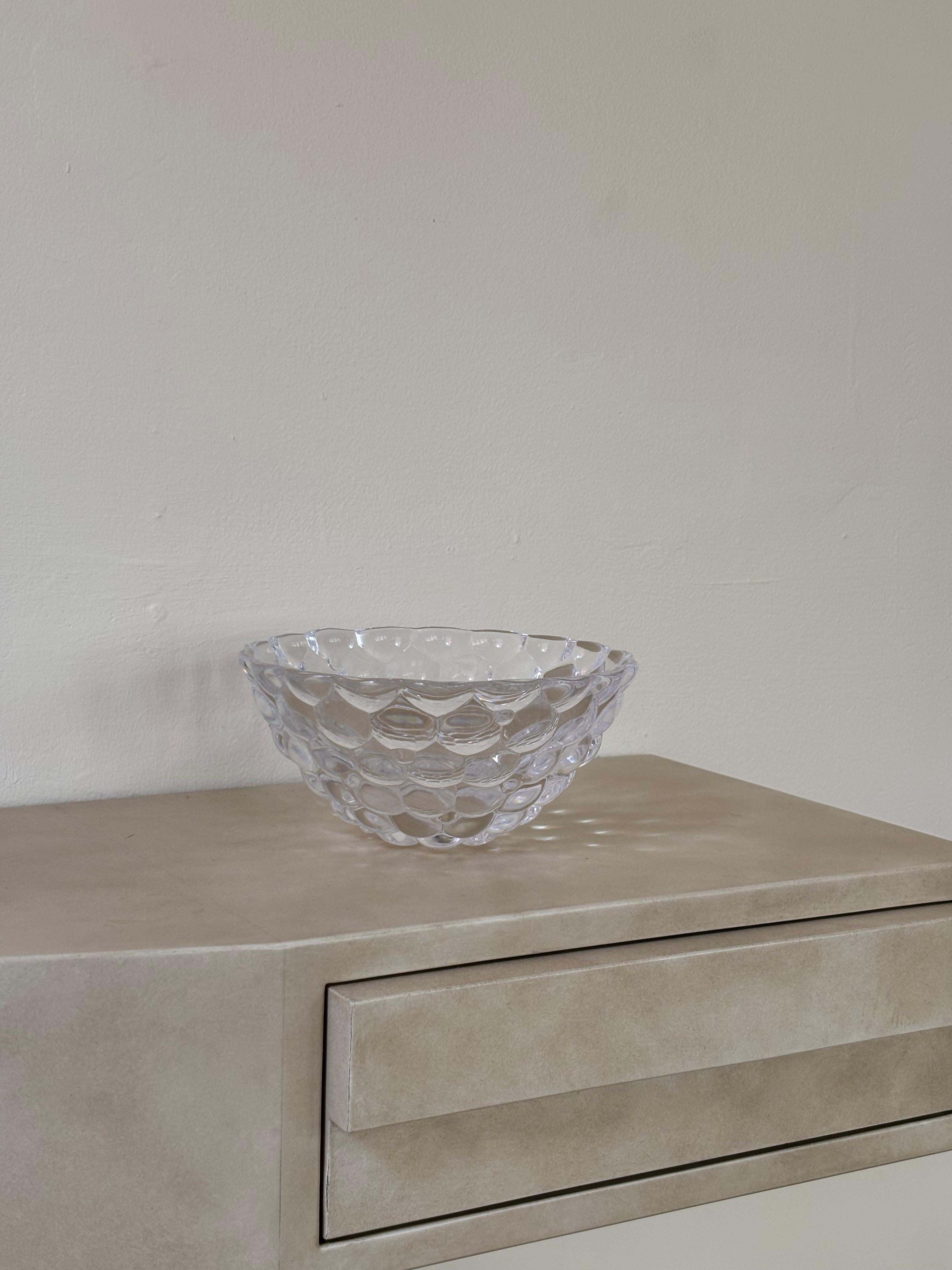 Fine XX secolo Ciotola in vetro di Orrefors degli anni '70 con superficie a bolle d'aria in vendita
