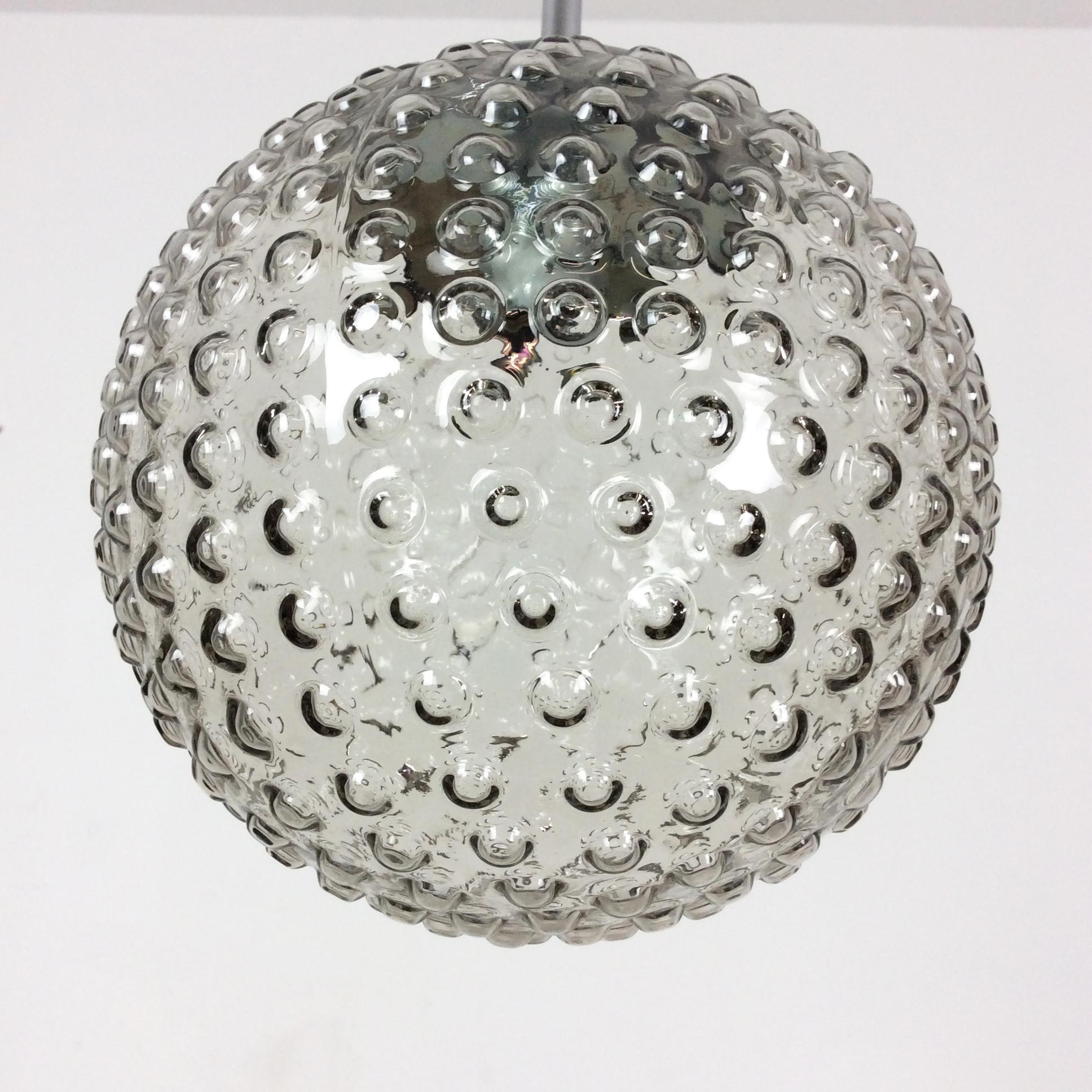 German 1970s Glass Bubble Hanging Light by Motoko Ishi Rolf Krüger for Staff Lights