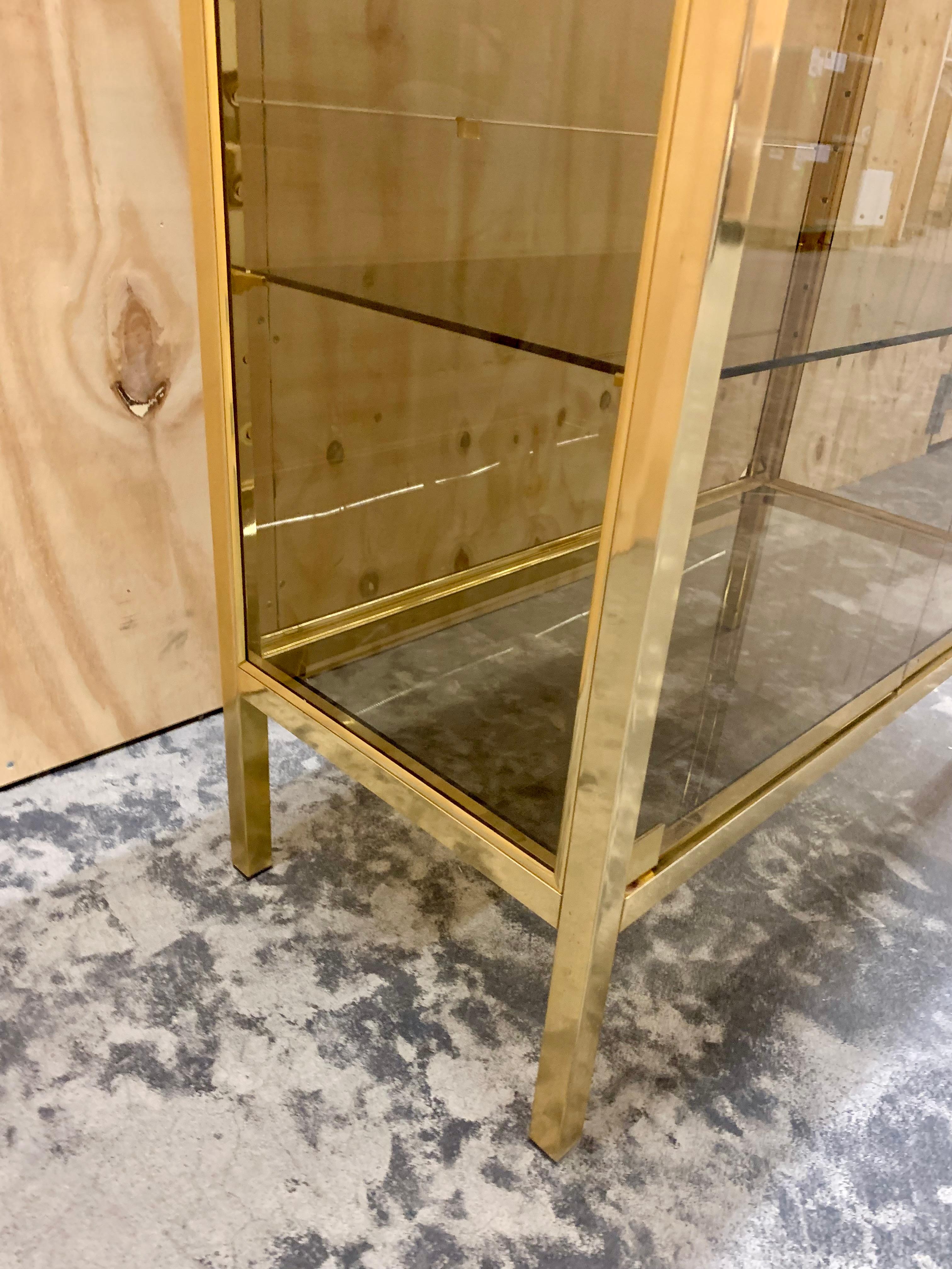 French 1970s Glass Cabinet - Vitrine For Sale