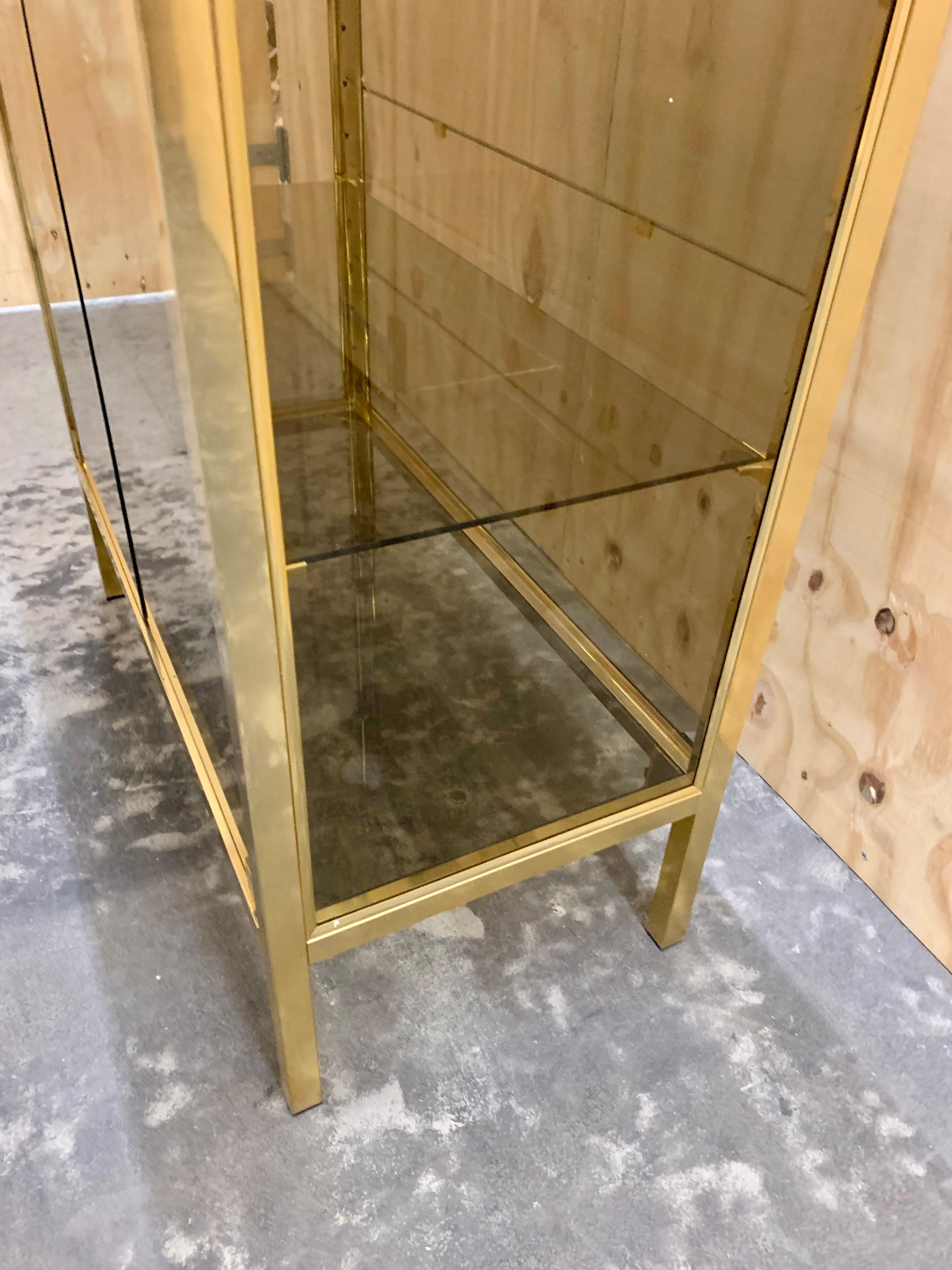 Metal 1970s Glass Cabinet - Vitrine For Sale