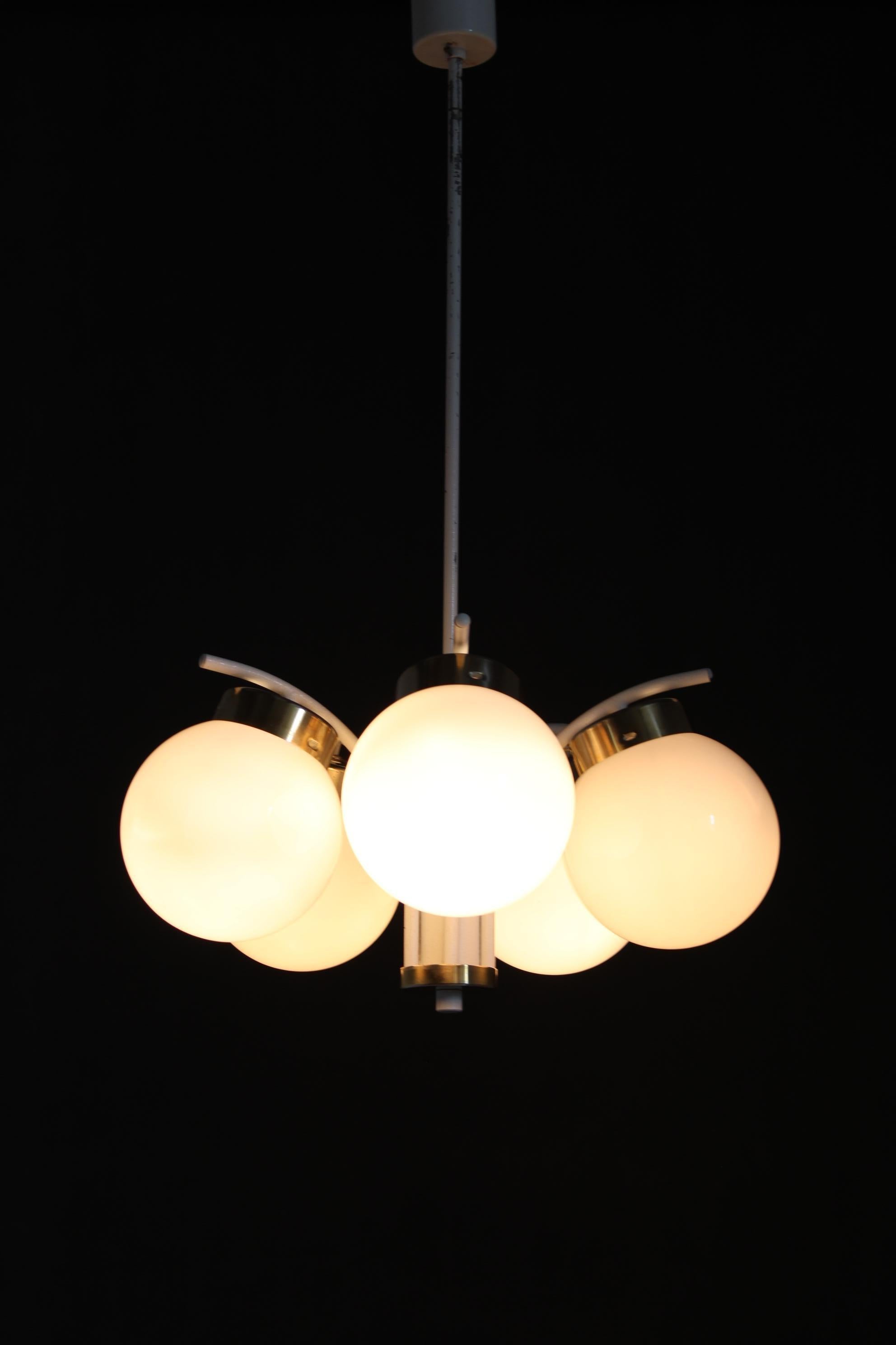1970s Glass Chandelier by Instala Decin, Czechoslovakia For Sale 5
