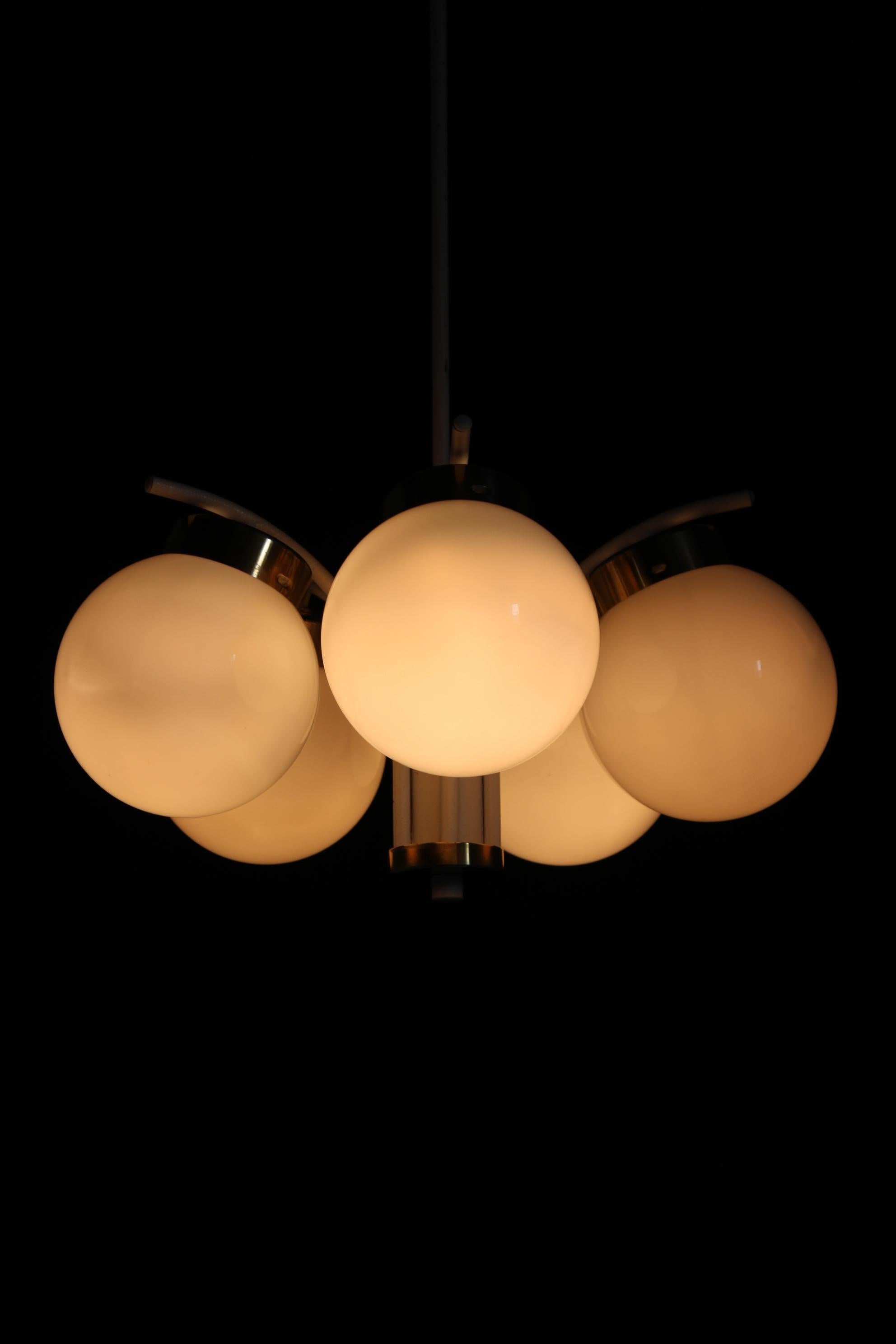 1970s Glass Chandelier by Instala Decin, Czechoslovakia For Sale 6