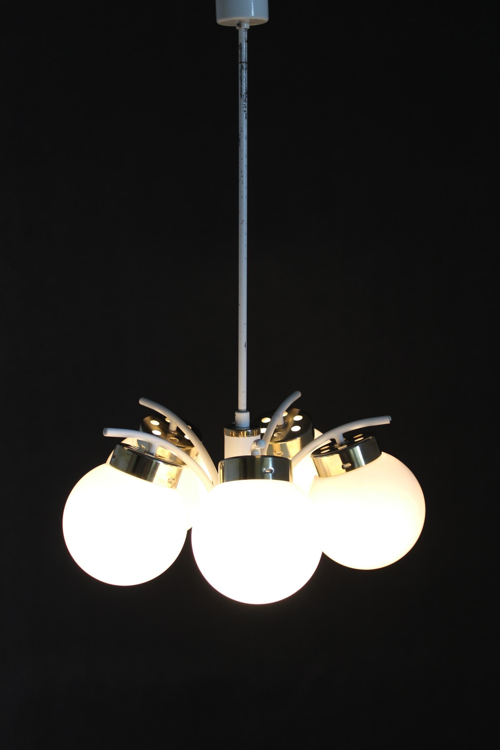 1970s Glass Chandelier by Instala Decin, Czechoslovakia For Sale 7