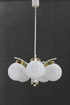 Lustre en verre des années 1970 par Instala Decin, Tchécoslovaquie