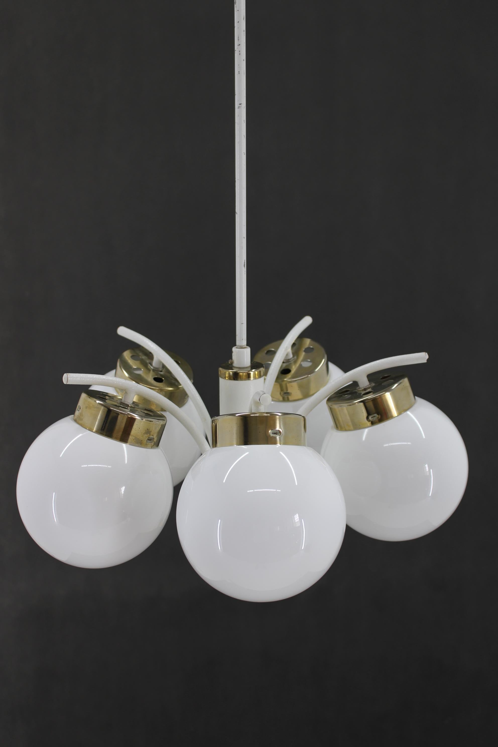 Late 20th Century 1970s Glass Chandelier by Instala Decin, Czechoslovakia For Sale