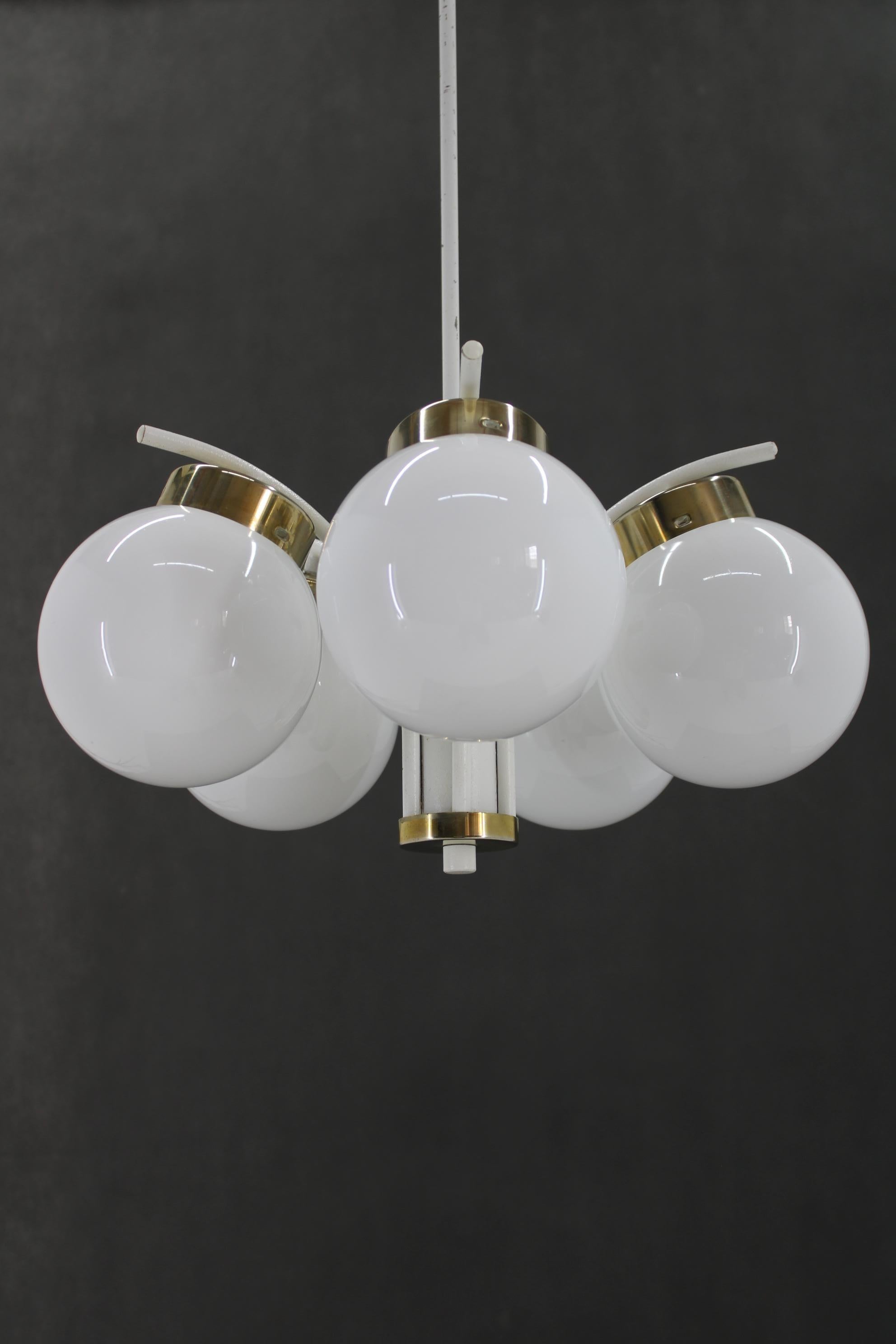 1970s Glass Chandelier by Instala Decin, Czechoslovakia For Sale 1