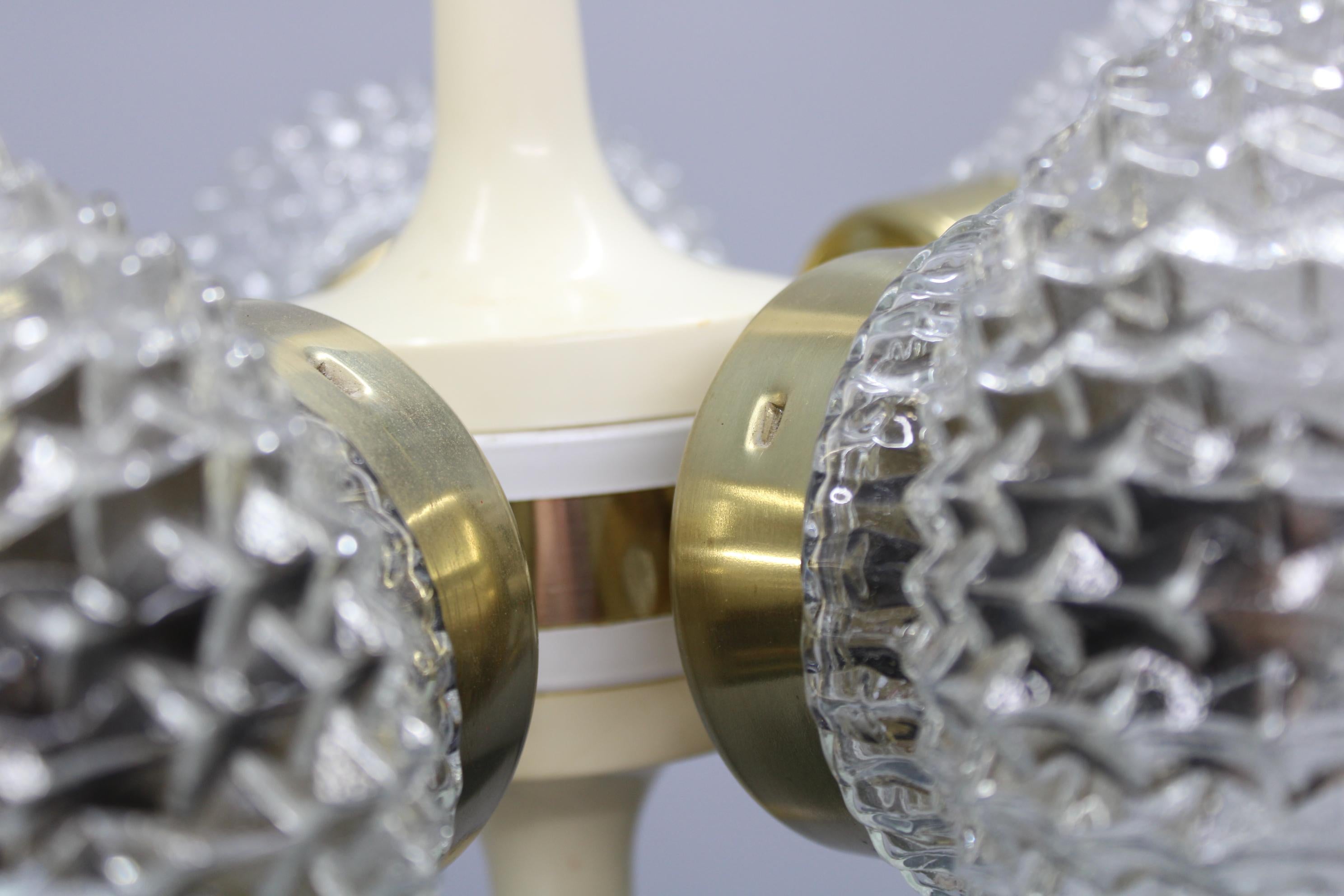 1970s Glass Chandelier by Instala Decin, Czechoslovakia For Sale 1