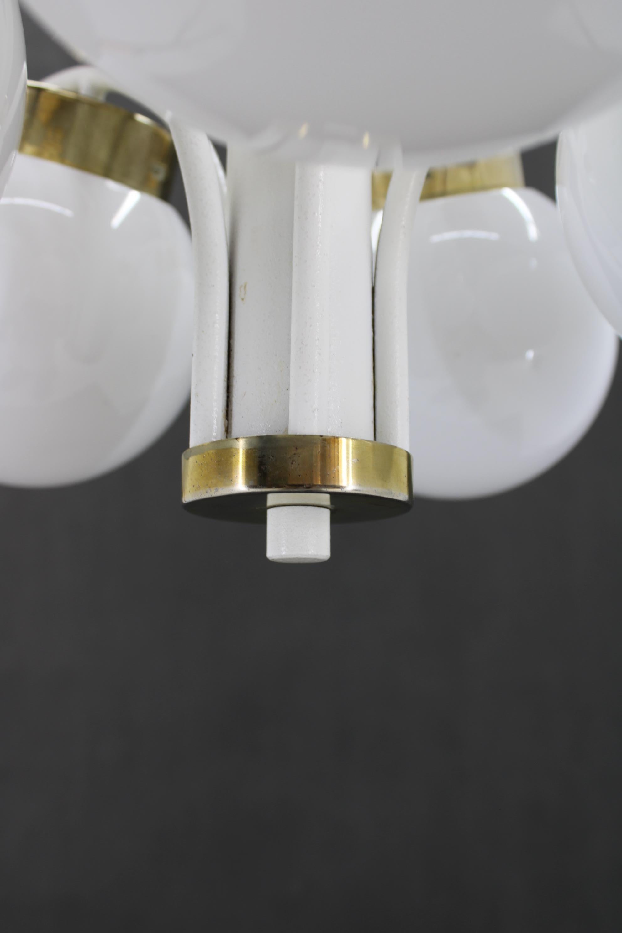 1970s Glass Chandelier by Instala Decin, Czechoslovakia For Sale 4
