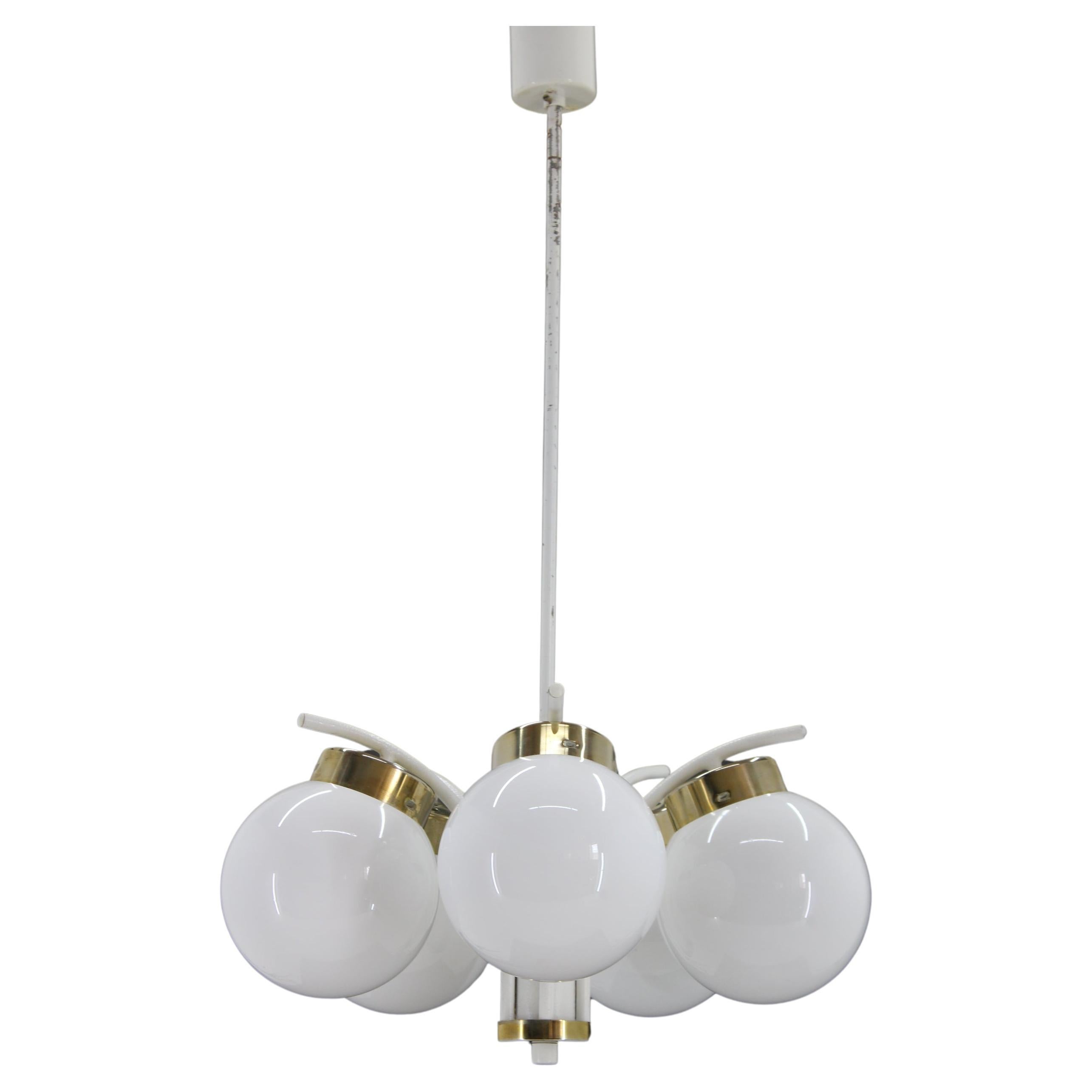 1970s Glass Chandelier by Instala Decin, Czechoslovakia
