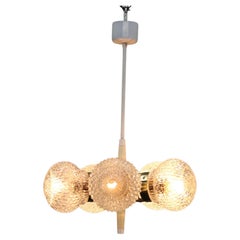 1970s Glass Chandelier by Instala Decin, Czechoslovakia